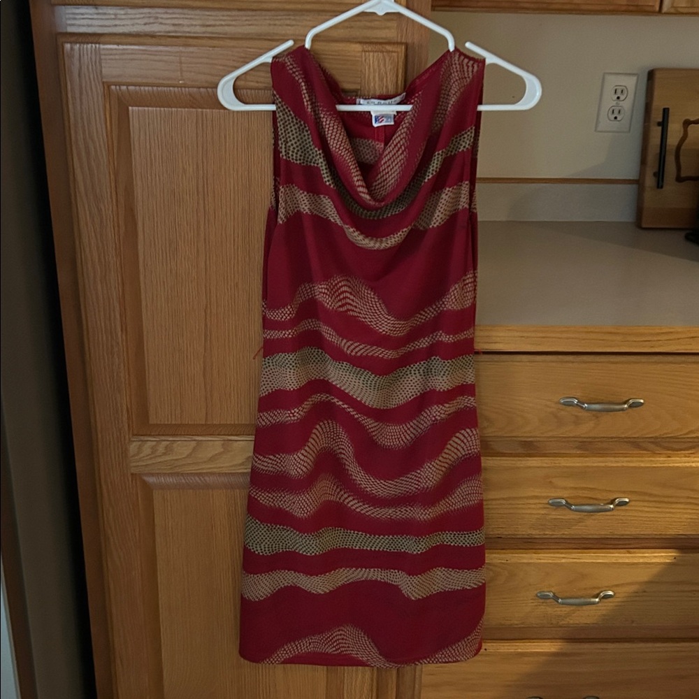 La Belle Red and Gold Striped Dress